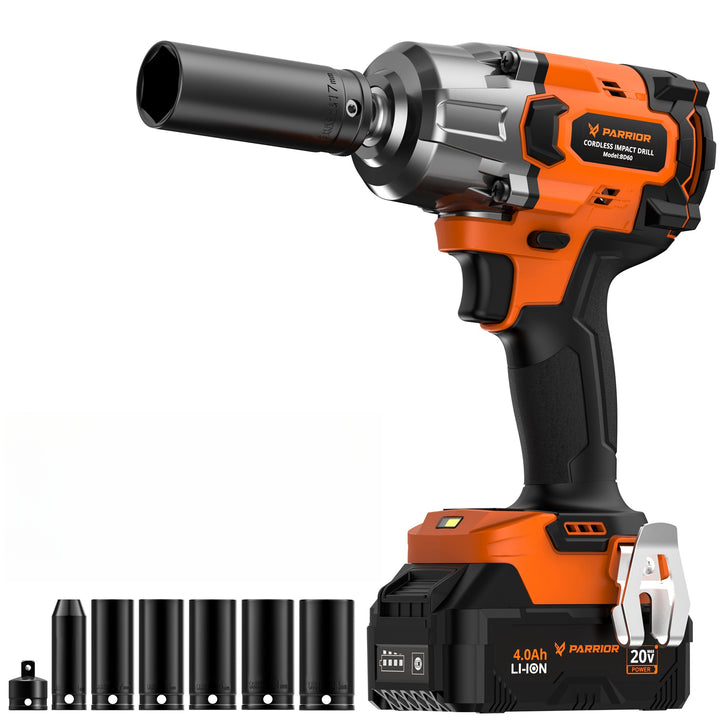 Avvitatore a percussione a batteria con 3 livelli di coppia (380/600/900 Nm)