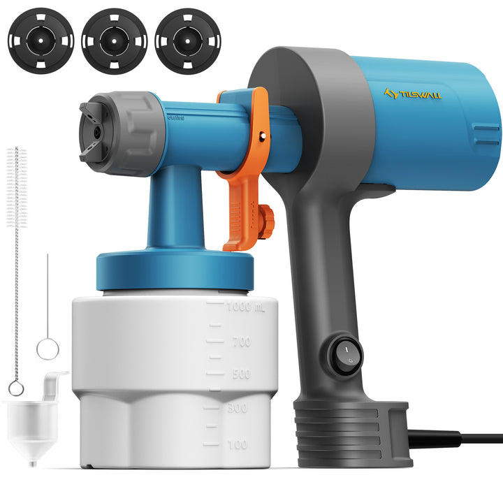 Tilswall Pistola per Verniciare Elettrica con Serbatoio da 1000 ml