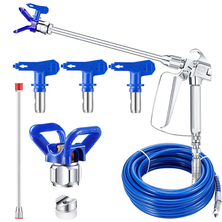 Tilswall set di tubi flessibili per pistola a spruzzo Airless, 15 m (50 ft) tubo flessibile in fibra ad alta pressione 3600 PSI con asta di prolunga