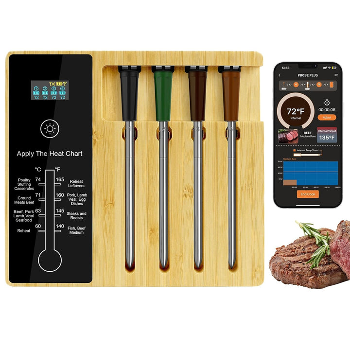Termometro per carne Bluetooth con portata wireless di 400 piedi (122 metri)